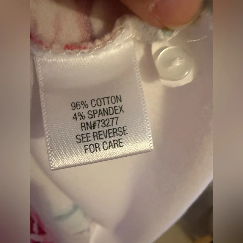 Croft & Barrow White Pink Rose Print Button Neck Polo Shirt size XL - Picture 13 of 16